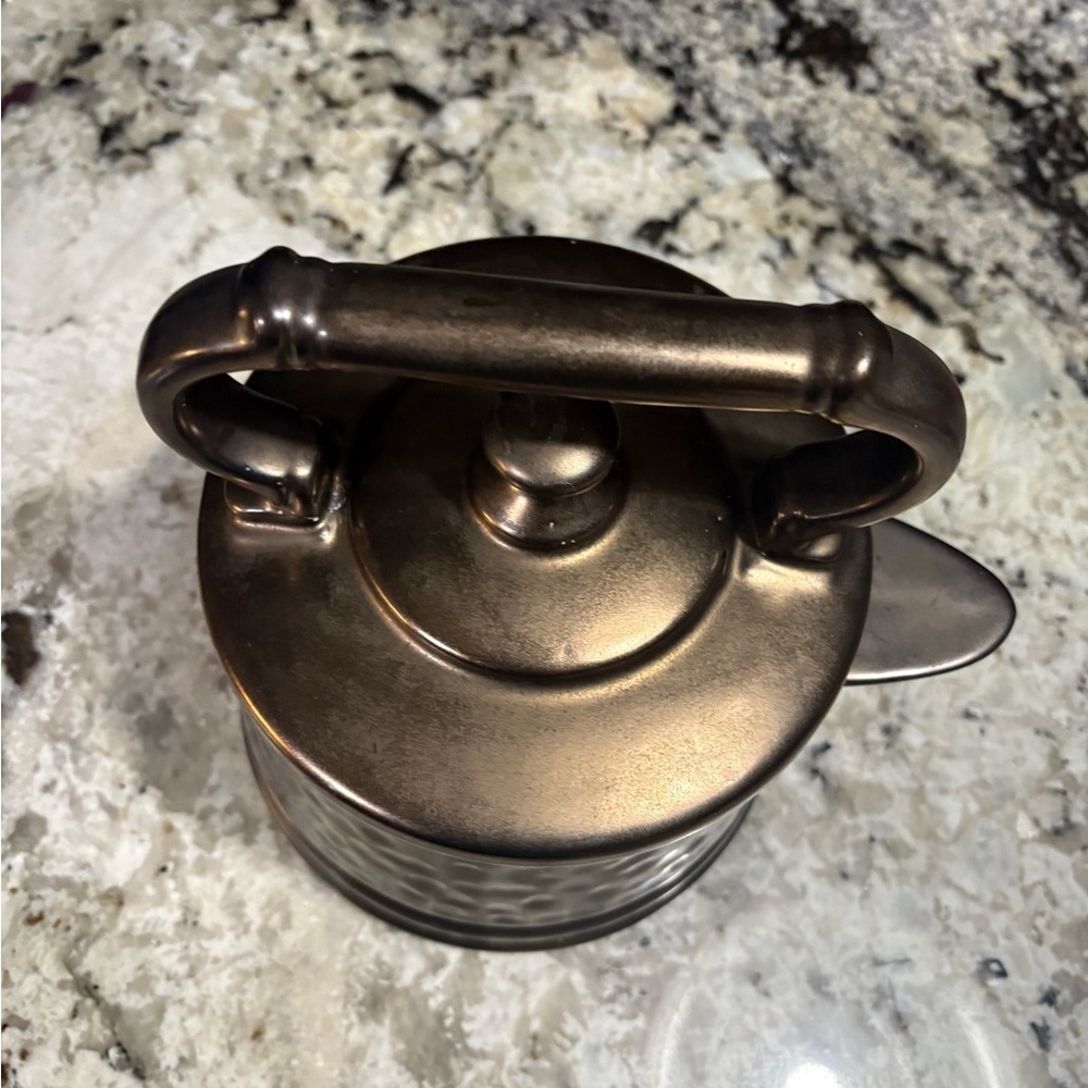 Vintage McCoy Bronze Glazed Tea Kettle Cookie jar - Picture 3 of 5